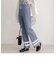 ライン入りニットフレアパンツ