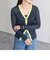 ワイドリブ配色シアーカーディガン