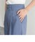 ハイウエストリネン混スラックスパンツ