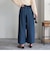 デニム/リネン混イージーワイドパンツ