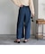 デニム/リネン混イージーワイドパンツ