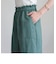 デニム/リネン混イージーワイドパンツ