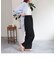 シルキーリネンブレンドセミワイドパンツ