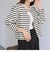 ボリューム袖 ボーダーカーディガン