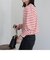 ボリューム袖 ボーダーカーディガン