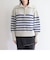 片畦ボーダーハーフZIPニット