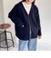 裏配色Vネックニットブルゾン