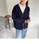 裏配色Vネックニットブルゾン