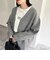 裏配色Vネックニットブルゾン