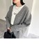 裏配色Vネックニットブルゾン