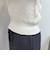 FR刺繍ケーブル柄半袖カーディガン