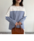 パネルボーダー刺繍プルオーバーカットソー