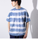 【GLOSTER/グロスター】16/-綿天竺 タイダイ染め ボーダークルーネックTシャツ