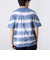 【GLOSTER/グロスター】16/-綿天竺 タイダイ染め ボーダークルーネックTシャツ