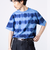 【GLOSTER/グロスター】16/-綿天竺 タイダイ染め ボーダークルーネックTシャツ