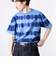 【GLOSTER/グロスター】16/-綿天竺 タイダイ染め ボーダークルーネックTシャツ