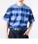 【GLOSTER/グロスター】16/-綿天竺 タイダイ染め ボーダークルーネックTシャツ