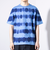 【GLOSTER/グロスター】16/-綿天竺 タイダイ染め ボーダークルーネックTシャツ