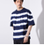 【GLOSTER/グロスター】16/-綿天竺 タイダイ染め ボーダークルーネックTシャツ
