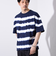 【GLOSTER/グロスター】16/-綿天竺 タイダイ染め ボーダークルーネックTシャツ