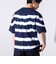 【GLOSTER/グロスター】16/-綿天竺 タイダイ染め ボーダークルーネックTシャツ