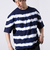 【GLOSTER/グロスター】16/-綿天竺 タイダイ染め ボーダークルーネックTシャツ