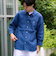 【新色追加】【GLOSTER/グロスター】フレンチブルドッグ刺繍 リネン 7分袖シャツ