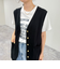 リネン混Ｖカラージレ