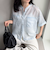 半袖シアーストライプシャツ