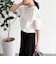 ラッフルショルダー半袖Tシャツ