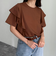 ラッフルショルダー半袖Tシャツ