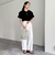 ラッフルショルダー半袖Tシャツ
