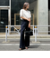 シアージャガードパイピング半袖ブラウス