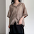 シアーフーディハーフスリーブシャツ
