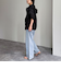 シアーフーディハーフスリーブシャツ