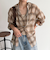 オンブレーチェック柄シャツ