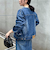 ノーカラーコンパクトデニムジャケット