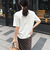 ボーダー無地ワンポイントロゴ5分袖Ｔシャツ