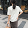 ボーダー無地ワンポイントロゴ5分袖Ｔシャツ
