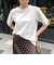 ボーダー無地ワンポイントロゴ5分袖Ｔシャツ