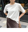 ボーダー無地ワンポイントロゴ5分袖Ｔシャツ