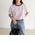 ボーダー無地ワンポイントロゴ5分袖Ｔシャツ