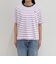 ボーダー無地ワンポイントロゴ5分袖Ｔシャツ