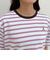 ボーダー無地ワンポイントロゴ5分袖Ｔシャツ