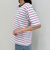 ボーダー無地ワンポイントロゴ5分袖Ｔシャツ