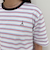 ボーダー無地ワンポイントロゴ5分袖Ｔシャツ