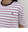 ボーダー無地ワンポイントロゴ5分袖Ｔシャツ