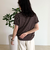ボーダー無地ワンポイントロゴ5分袖Ｔシャツ