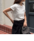 ボーダー/無地ワンポイントロゴコンパクトTシャツ