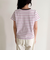 ボーダー/無地ワンポイントロゴコンパクトTシャツ